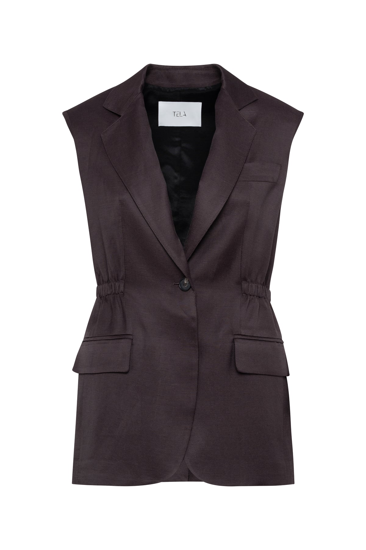 FELCE BLAZER GILET - PLUM CHOCOLATE